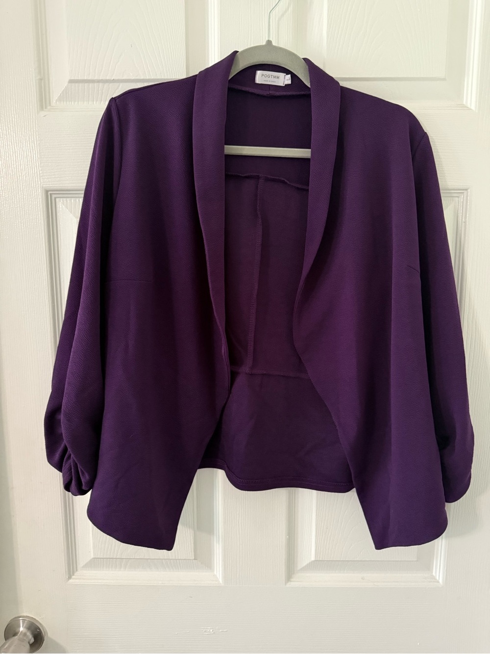 Women’s 3/4 Sleeve Blazer Open Front Cardigan Jacket Work Office Blazer - Picture 4 of 6